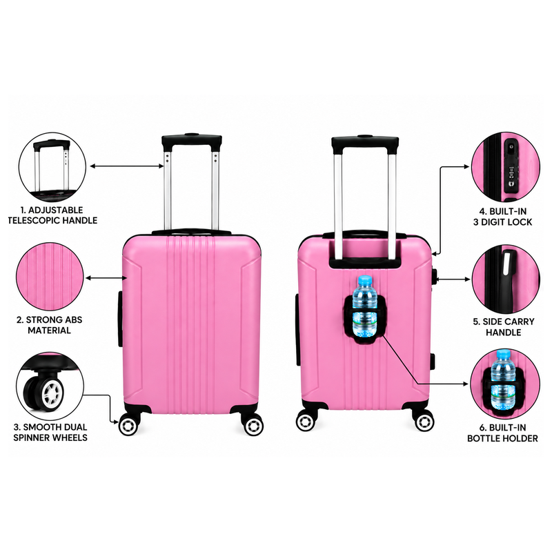 (image for) T-HC-US-1862 Pink EasyJet Cabin Travel Suitcase